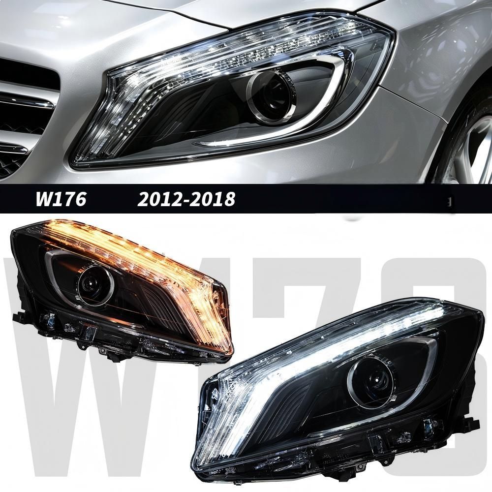 メルセデス・ベンツ Aクラス W176 13-18 対応 LED ヘッドライト ユニット ドレスアップ パーツ 明るい 高性能 視認性 向上 スポーティ デザイン 車検 対応 カスタム 交換用