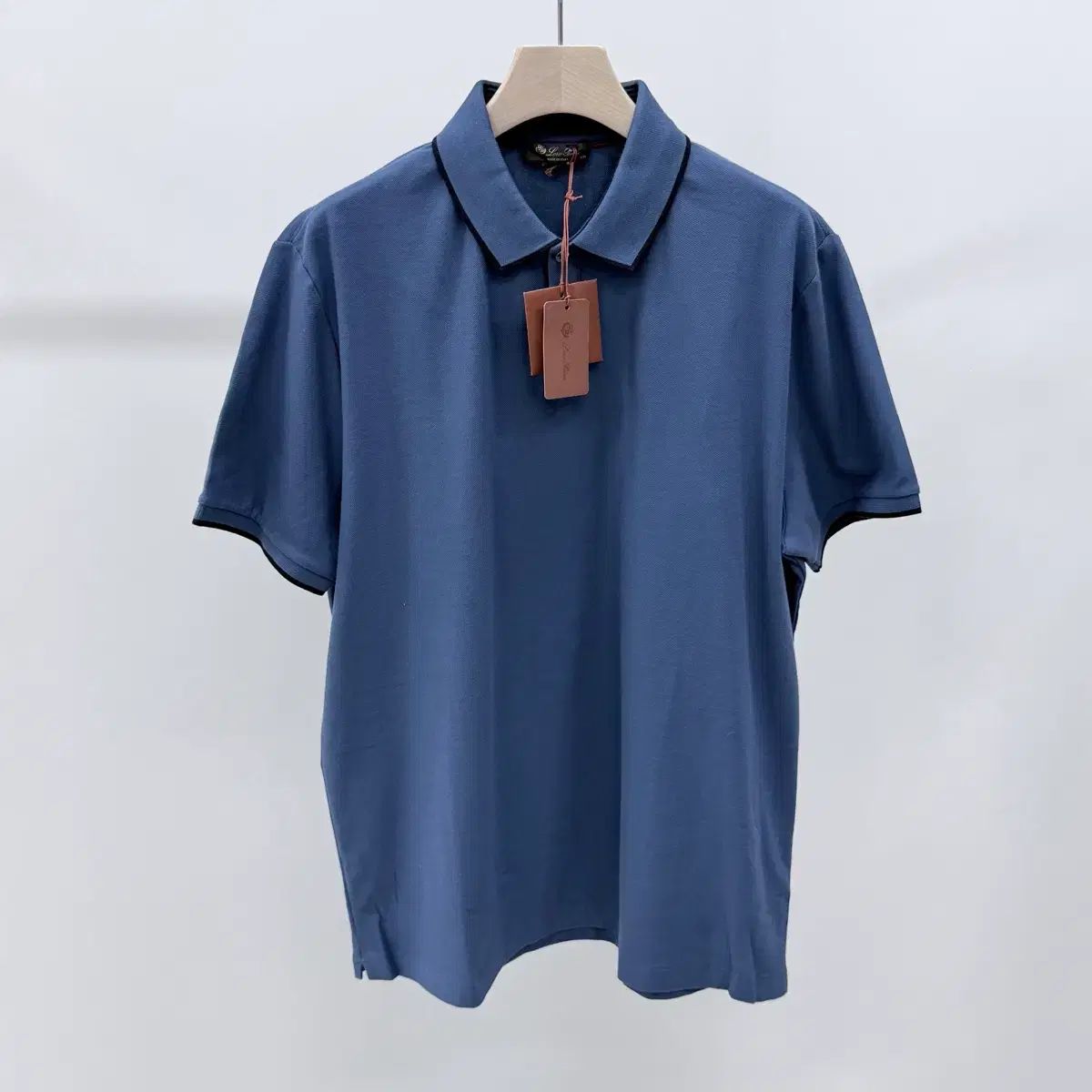 未使用/2XL ロロ・ピアーナ コットン ポロ 半袖 カラーTシャツ ブルー 83,602円