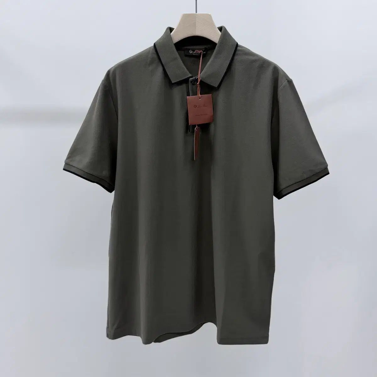 Loro Piana ロロピアーナ　イタリア製　半袖ポロ　半袖ニットポロ　カーキ Loro Piana - ロロピアーナ ポロシャツ 半袖 Piana（ポロシャツ）の