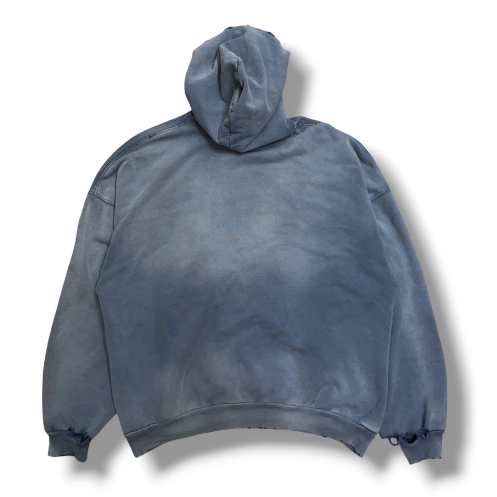 参考上代199100円 BALENCIAGA 24SS Paris Moon Hoodie パリムーン スウェットパーカー 長袖 スウェットパーカー バレンシアガ 744462 ブルー 2 （18574M） 参考上代199100円 BALENCIAGA 24SS Paris Moon Hoodie パリムーン