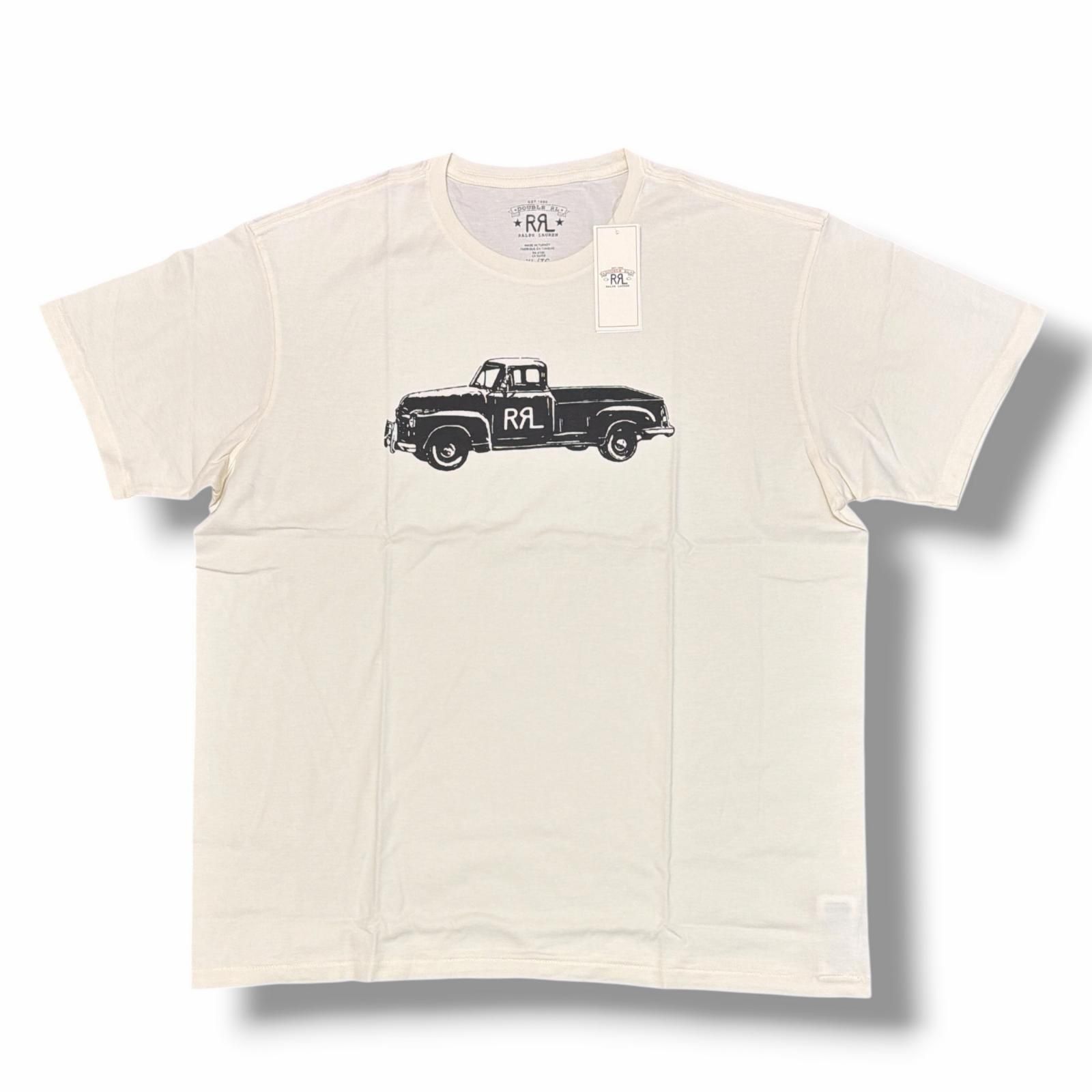 参考上代18,700円 未使用 RRL SS TRUCK-SHORT SLEEVE T-SHIRT トラックグラフィック Tシャツ 半袖カットソー ラルフローレン ダブルアールエル MNRRTSH1N820023 アイボリー XL （16344M）