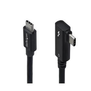 【新品・3営業日で発送】STARTECH.COM Thunderbolt 5ケーブル／L型／80cm／8K60Hz／240W／認証品／ホワイト(TBLT5MM80CM240WRA)