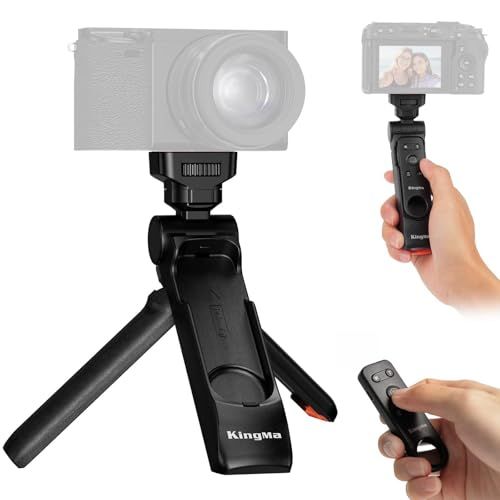King MaカメラグリップSony/Canon/Nikon対応 カメラ 三脚Bluetoothリモコン付き ミニ三脚カメラスタンド自撮り棒 対応Sony ZV-1 ZV-E1 ZV-1F ZV-E10 A7 IV RX100VII/ Can 04232485
