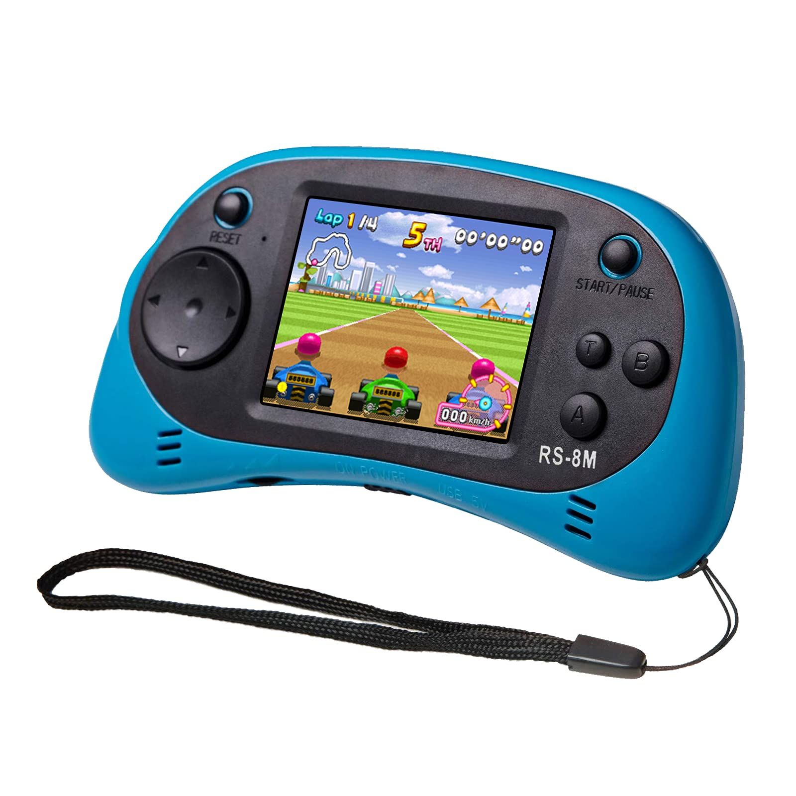 子供用 ハンドヘルド ポータブル ビデオゲームプレーヤー 200ゲーム - 16ビット 2.5インチスクリーン ミニ レトロ 電子マシン 男の子 女の子 [ブルー]