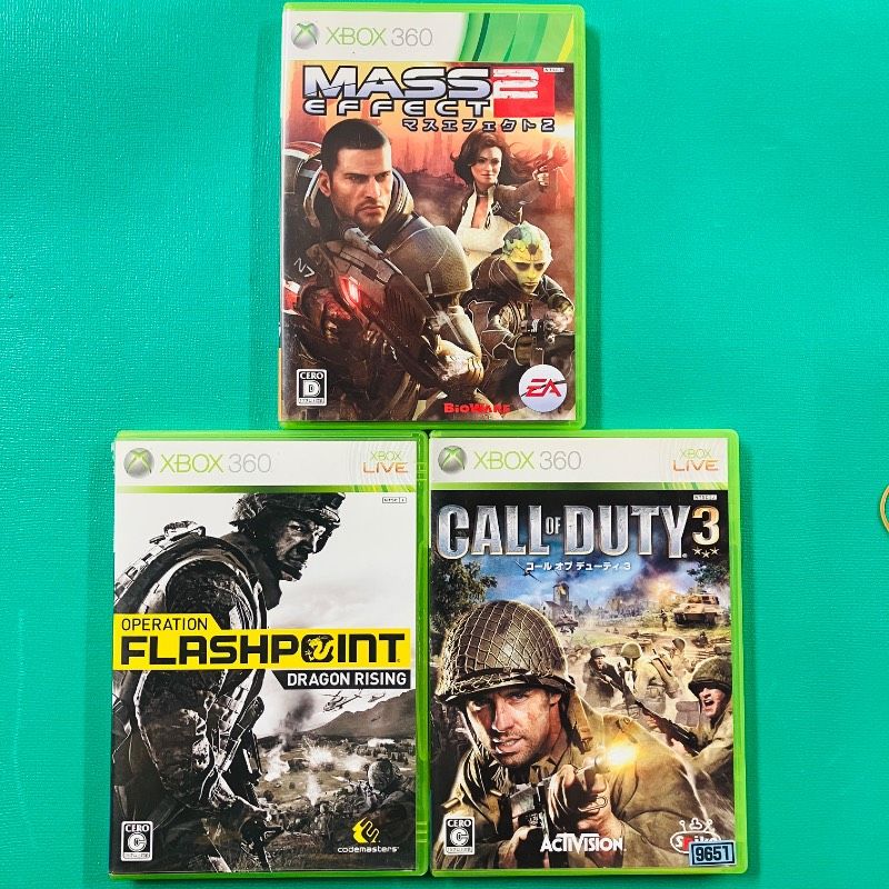 [3-piece set] XBOX360 Mass Effect 2 Operation Flashpoint Dragon Rising Call of Duty 3 Xbox
