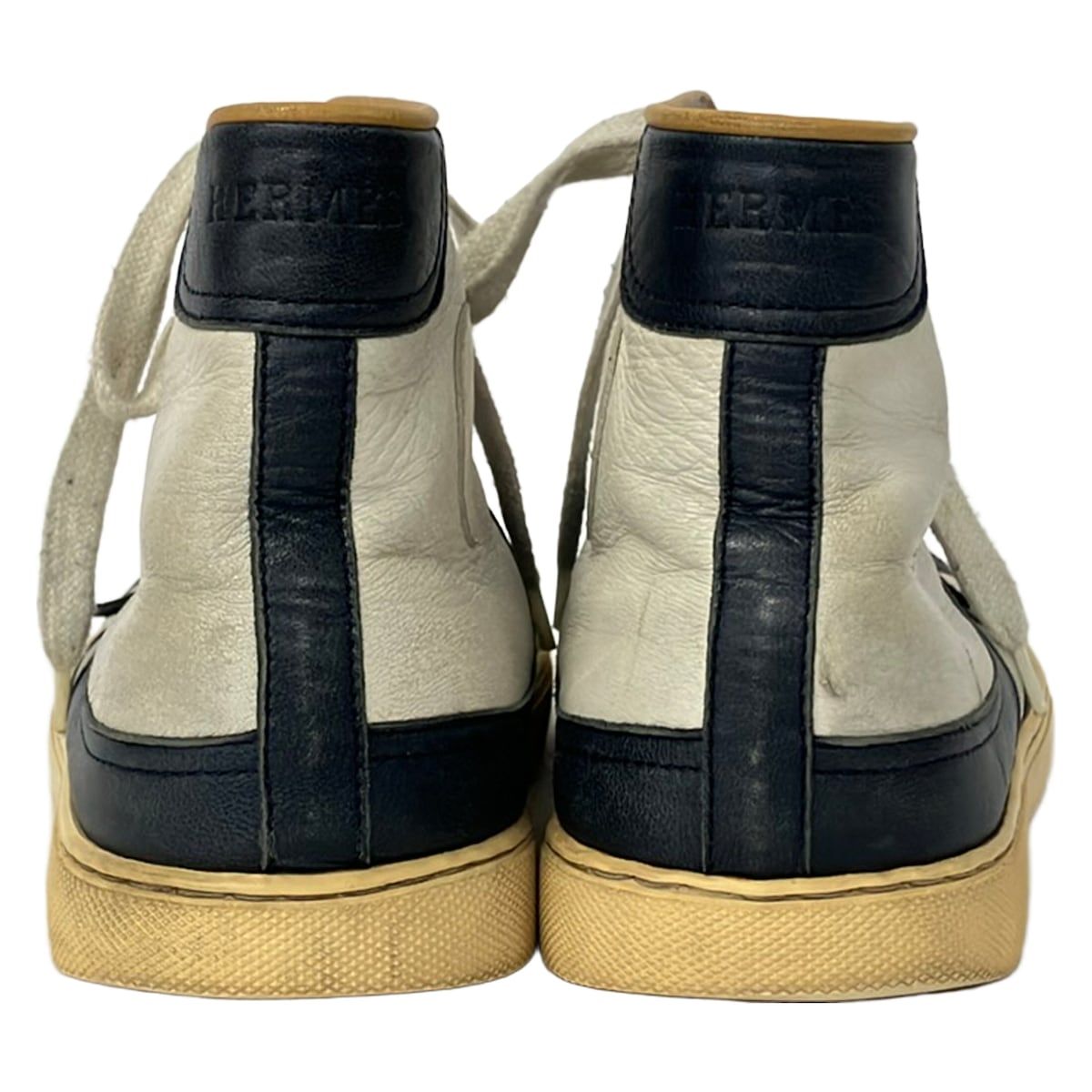 HERMES(エルメス) スニーカー 40 1/2 メンズ - 白×ダークネイビー 