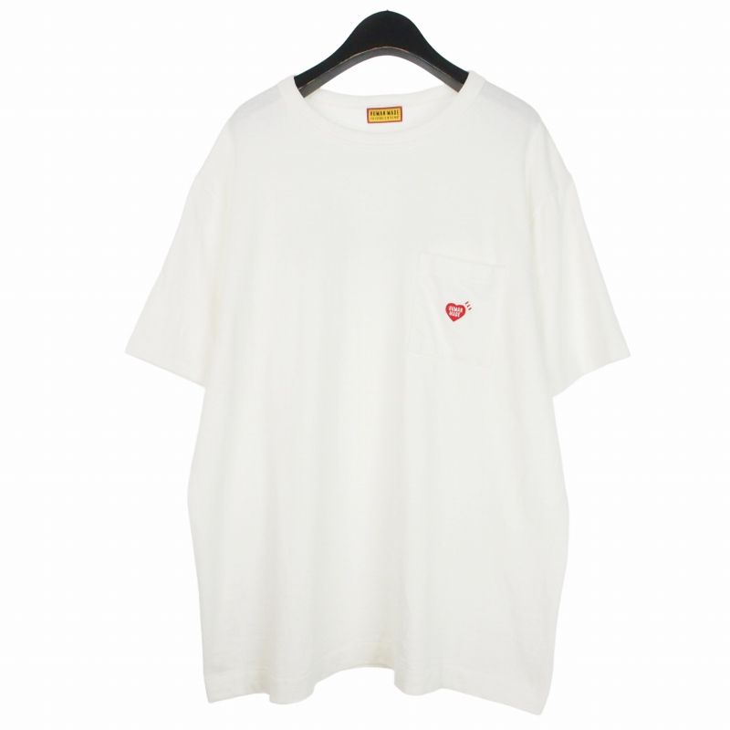 ヒューマンメイド HUMAN MADE ハート ポケット HEART POCKET T-SHIRT Tシャツ バックプリント 半袖 XL ホワイト白