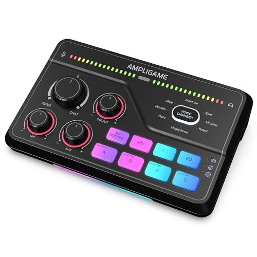 FIFINE 配信用オーディオミキサー オーディオインターフェース 音声バランス技術 PC/PS4/PS5対応 ゲーミングミキサー ゲーム 録音 ライブ配信 音楽創作適用 ボイスチェンジャー/48Vファンタム電源/カスタム効果音機能 XLR機 12cd3be0