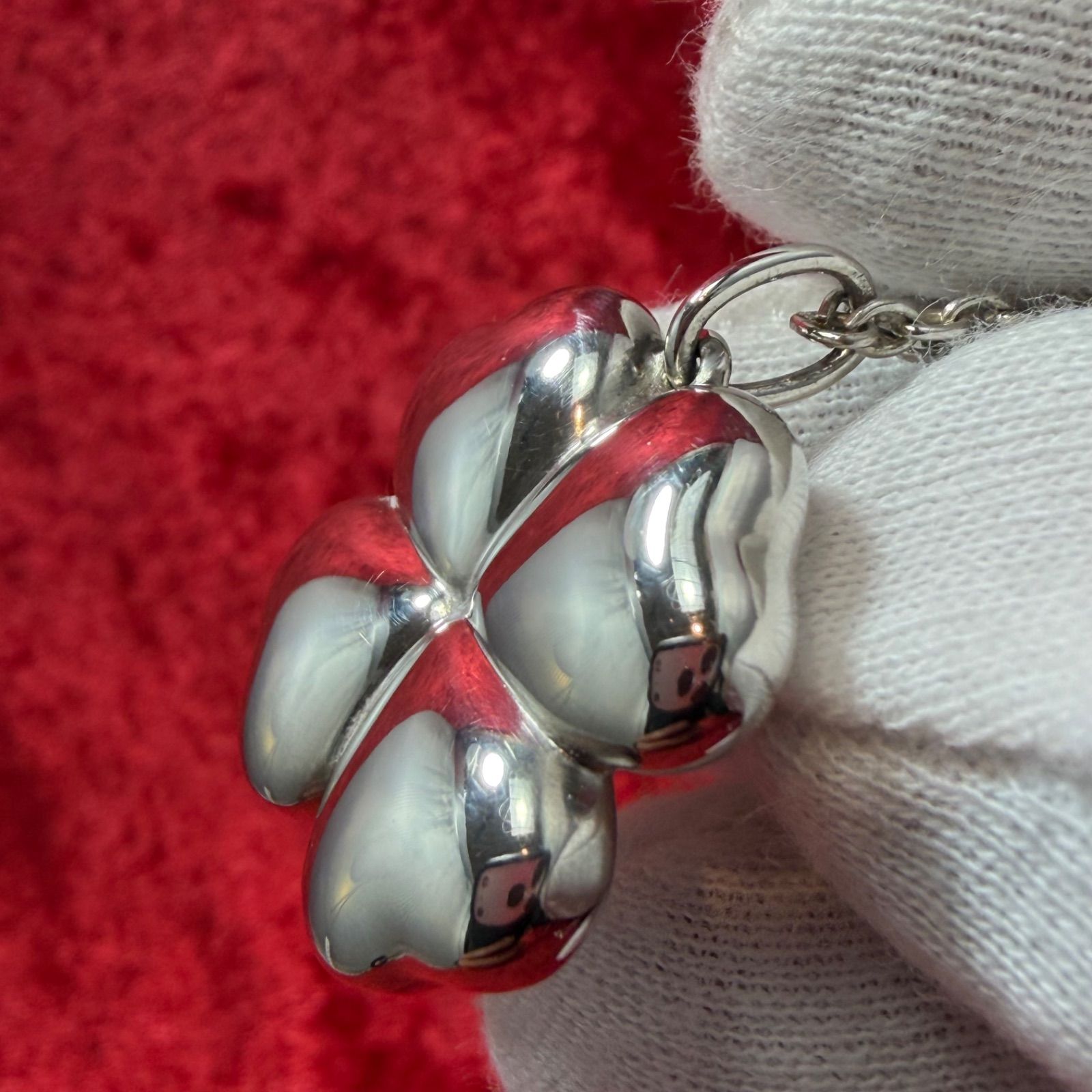 美品 可愛いクローバー ネックレス ジョージジェンセン/GEORG JENSEN