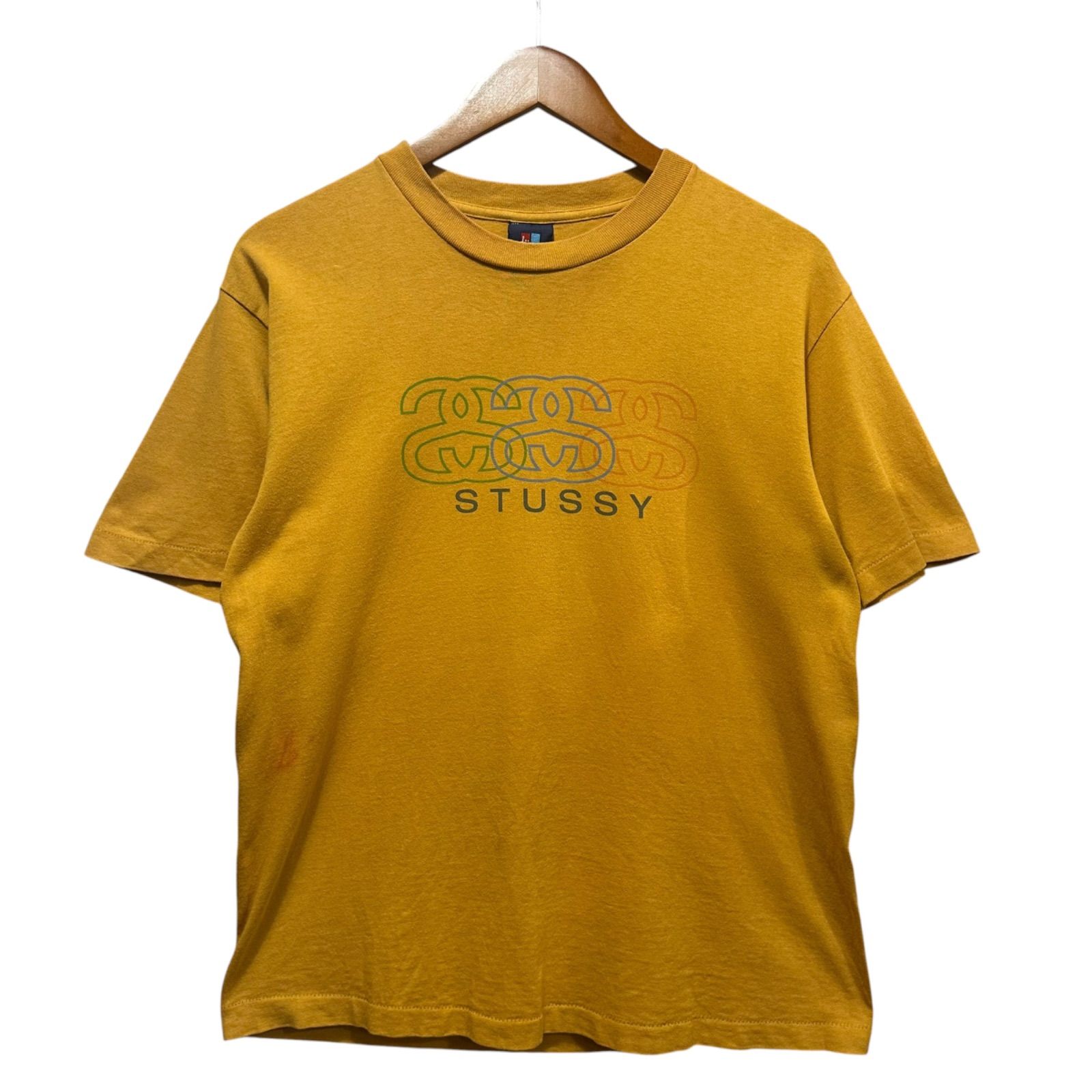 90s Stussy Navy Tag Triple SS Link Tee M Made in USA ビンテージ