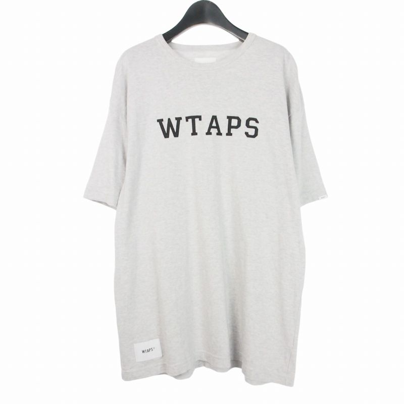 ダブルタップス WTAPS 24SS ACADEMY Tシャツ 半袖 ロゴ刺繡 X03 グレー 241ATDT-CSM21