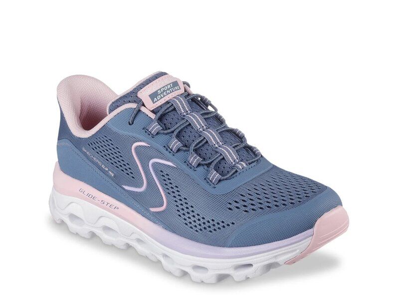 スケッチャーズ レディース シューズ スニーカー Skechers Hands Free Slipins GlideStep Sole Sneaker Womens Light PinkBlue ブル