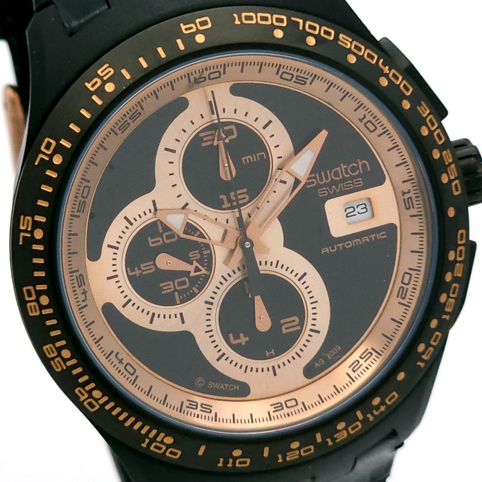 ★未使用 ★極美品 swatch スウォッチ SVGB402 クロノグラフ 自動巻 動作品 説あり