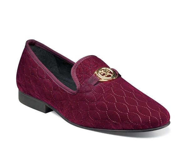 ステイシーアダムス メンズ シューズ スリッポン・ローファー ベルベット ローファー Stacy Adams Valet Velvet Loafer Burgundy バーガンディ