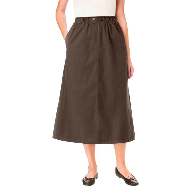 ウーマン ウィズイン レディース ボトムスカート プラスサイズ Woman Within Womens Plusize 7Day Mockfly Skirt Chocolate チョコレート