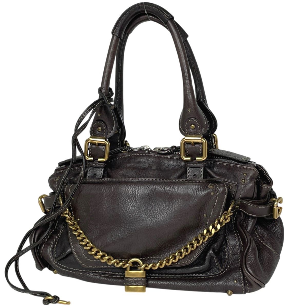 クロエ Chloe パディントン ハンドバッグ レザー ブラウン レディース 【中古】