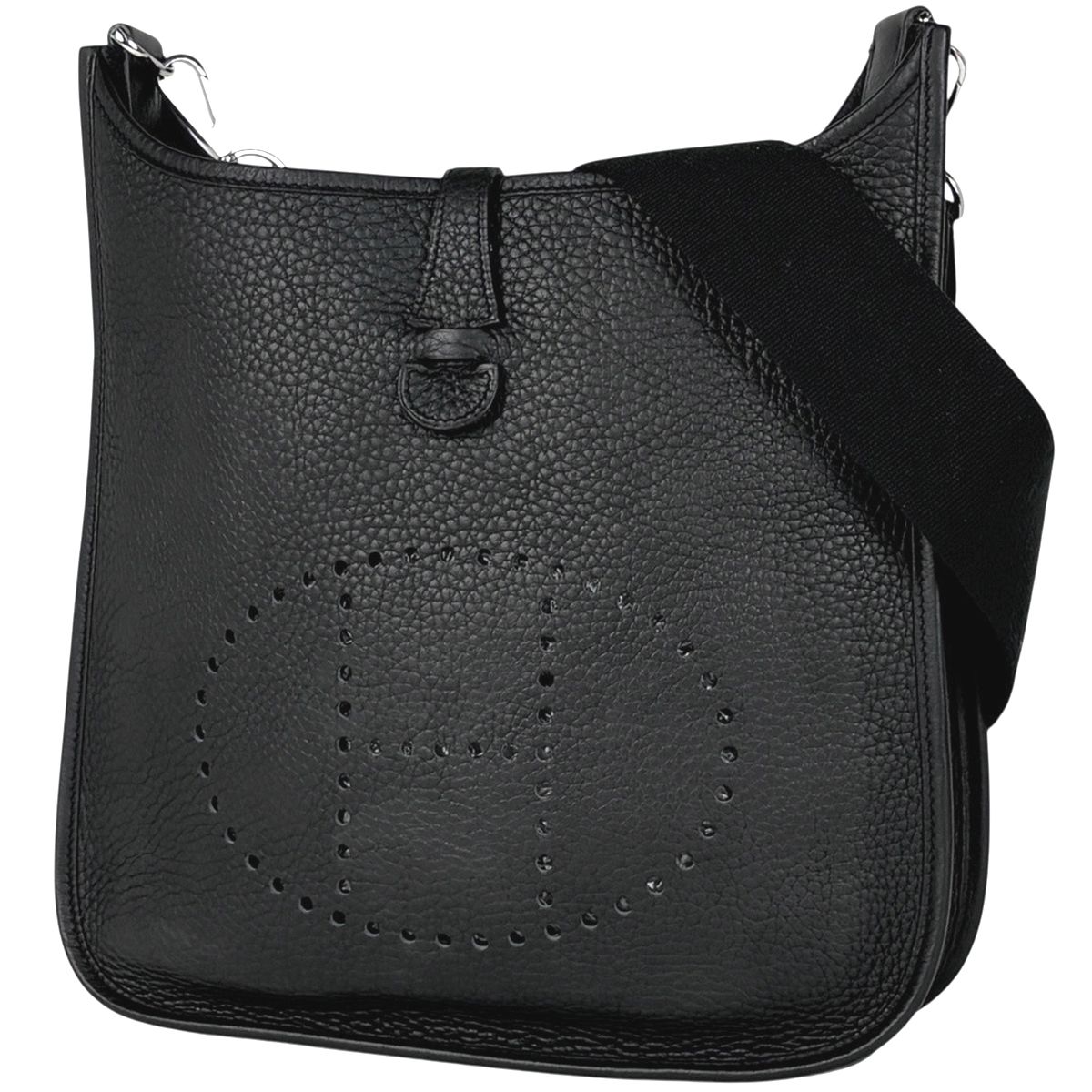 エルメス HERMES エブリン1 PM パンチング Hロゴ ショルダーバッグ トリヨンクレマンス ブラック J レディース 【中古】