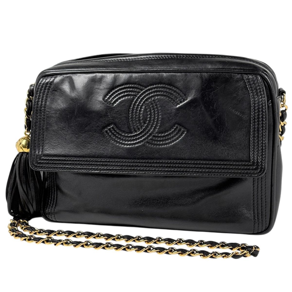 シャネル CHANEL ココマーク フリンジ チェーン ショルダーバッグ 