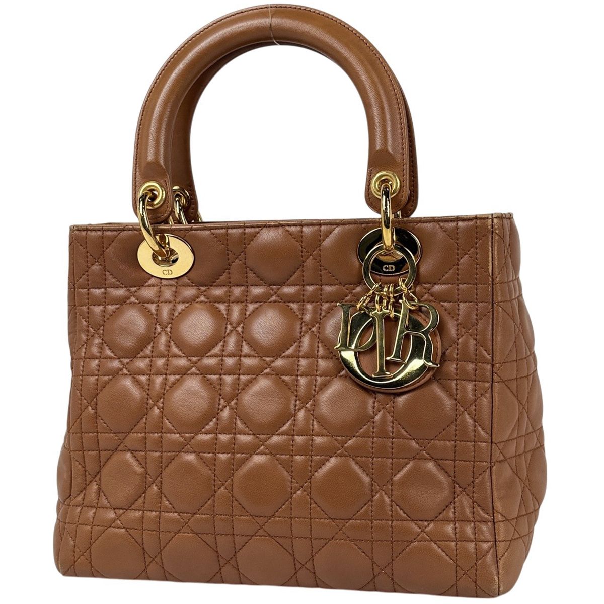 クリスチャンディオール Christian Dior レディディオール 2WAY カナージュ ハンドバッグ レザー ブラウン レディース 【中古】