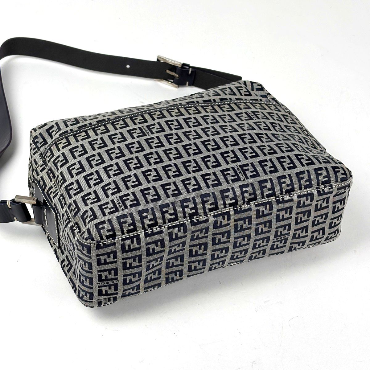 FENDI フェンディ ハンドバッグ ズッキーノ柄 ネイビー オールド FENDI