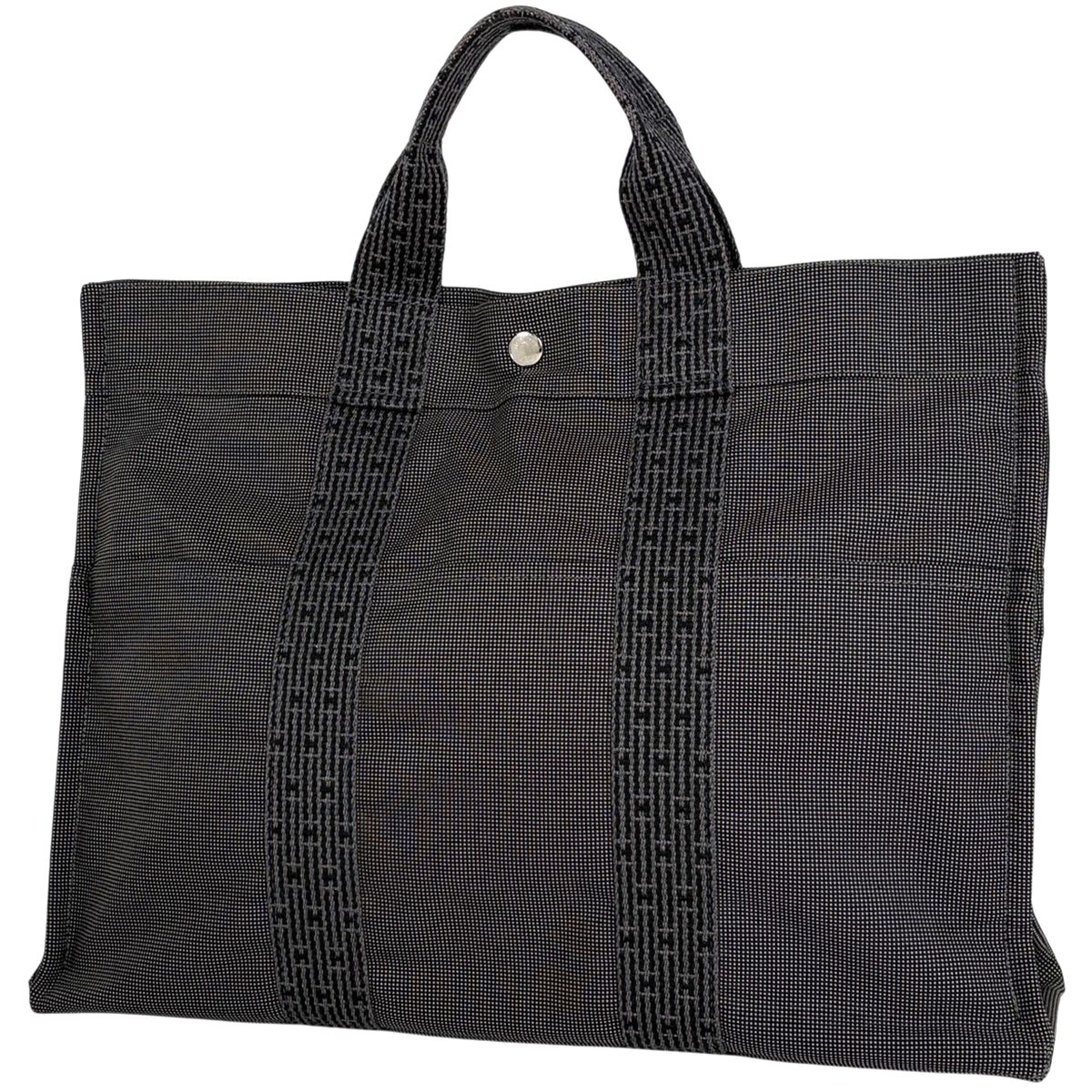 エルメス HERMES エールライン トートMM ハンドバッグ ナイロンキャンバス グレー レディース 【中古】