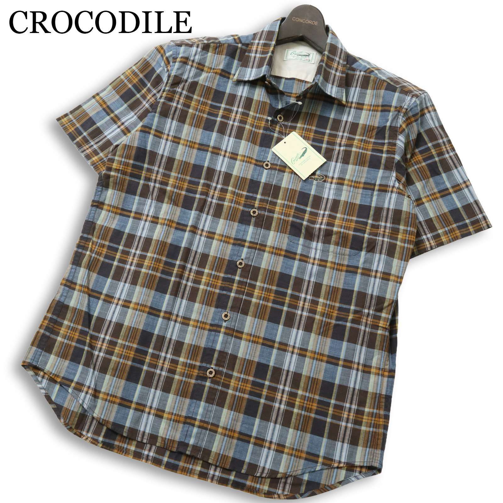 新品 未使用】 CROCODILE クロコダイル 春夏☆ 半袖 チェック柄 ロゴ 