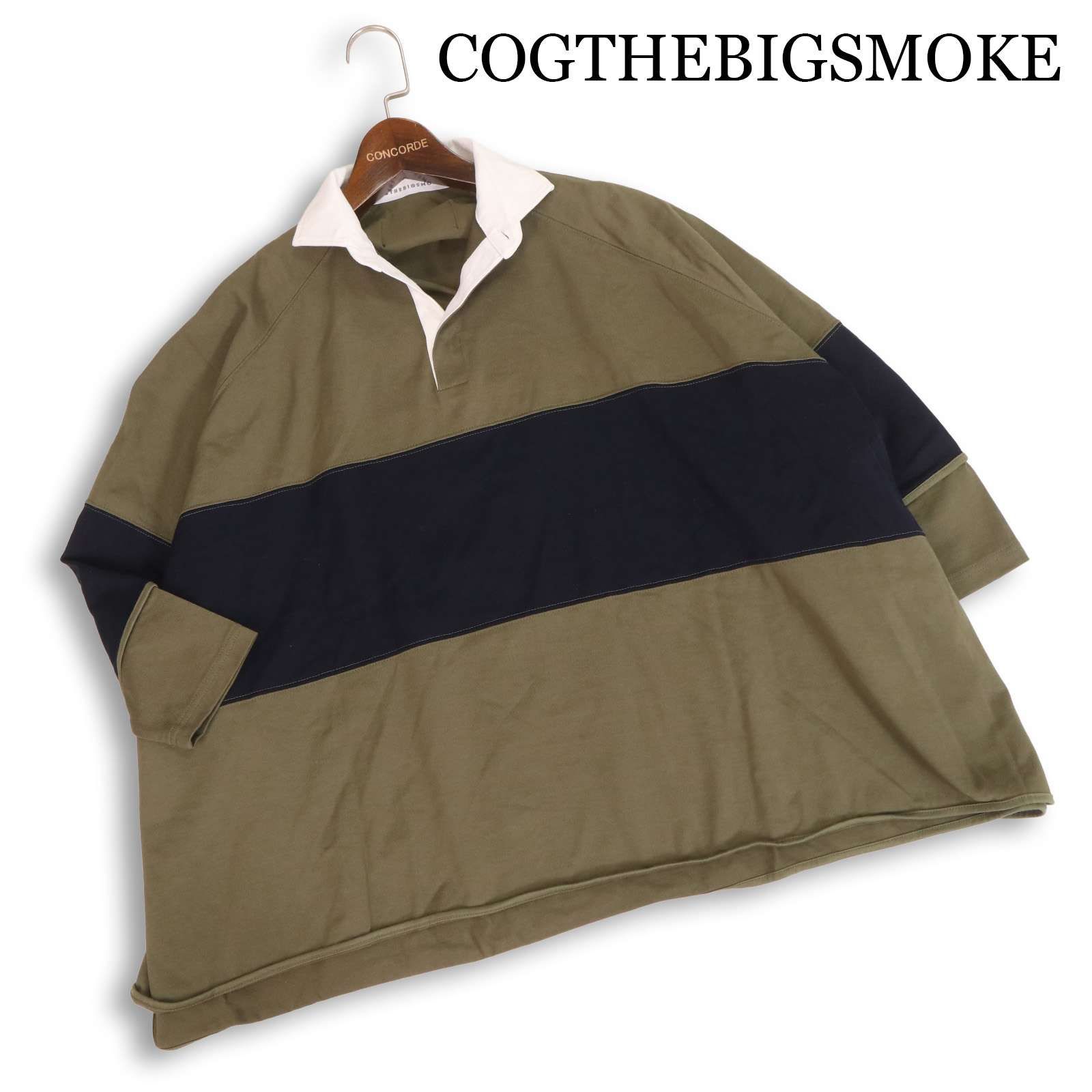 COGTHEBIGSMOKE コグザビッグスモーク 通年★ 長袖 ビッグシルエット ラガー シャツ 日本製 Sz.F レディース