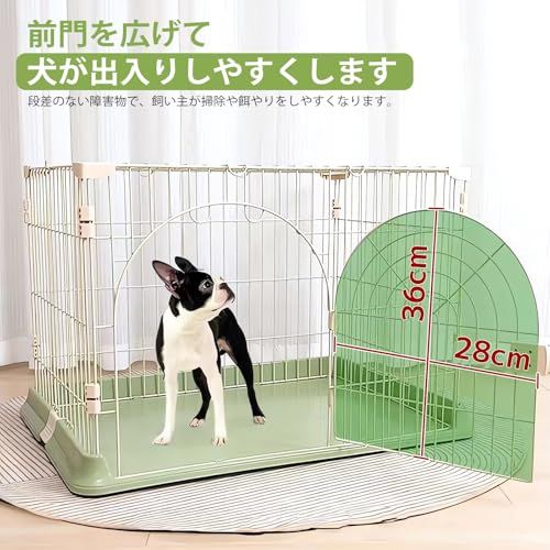 [Rshtong] 犬 ケージ 犬用サークル ペットケージ 犬 ゲージ 屋根付き 幅76×奥行51×高さ46cm ペットサークル 小型犬 中型犬 ペット用品 ドッグサークル 折りたたみ 組立簡単 室内外兼用 (グレー 76x51x46cm)m 624e6918