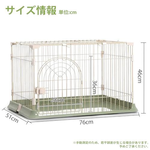 [Rshtong] 犬 ケージ 犬用サークル ペットケージ 犬 ゲージ 屋根付き 幅76×奥行51×高さ46cm ペットサークル 小型犬 中型犬 ペット用品 ドッグサークル 折りたたみ 組立簡単 室内外兼用 (グレー 76x51x46cm)m 624e6918