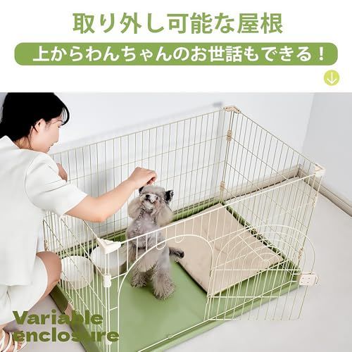 [Rshtong] 犬 ケージ 犬用サークル ペットケージ 犬 ゲージ 屋根付き 幅76×奥行51×高さ46cm ペットサークル 小型犬 中型犬 ペット用品 ドッグサークル 折りたたみ 組立簡単 室内外兼用 (グレー 76x51x46cm)m 624e6918