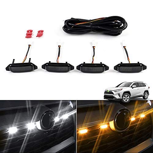 Cartist RAV4 50系 に適用 グリル用LEDランプ 車種専用設計 グリルマーカーランプ デイライト 警告灯 スモークレンズ RAV4 5代目 2019年4月? MXAA52 MXAA54 AXAH52 AXAH54 RAV4パーツ 559c8bf3