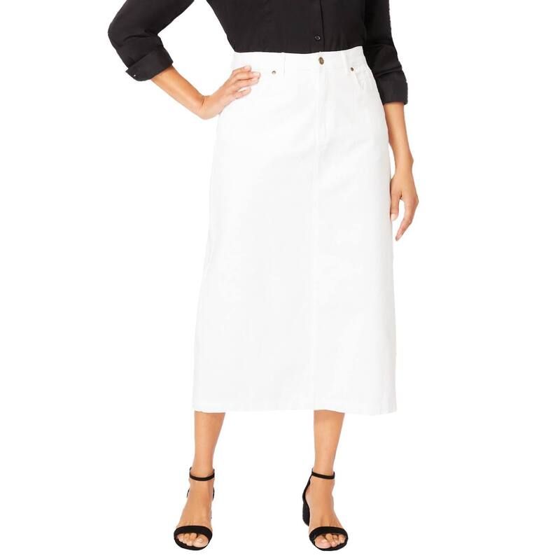 ジェシカロンドン レディース ボトムスカート プラスサイズ ミディ コットン デニム Jessica London Womens Plusize Classicotton Denimidi Skirt