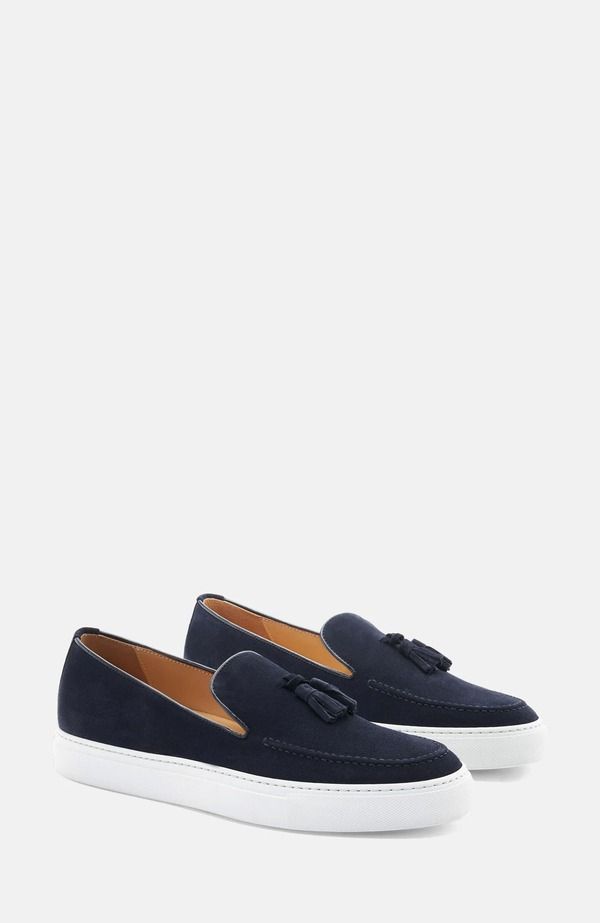 スカロッソ メンズ シューズ スニーカー SCAROSSO Amedeo Sneakers Blue Suede ブルー