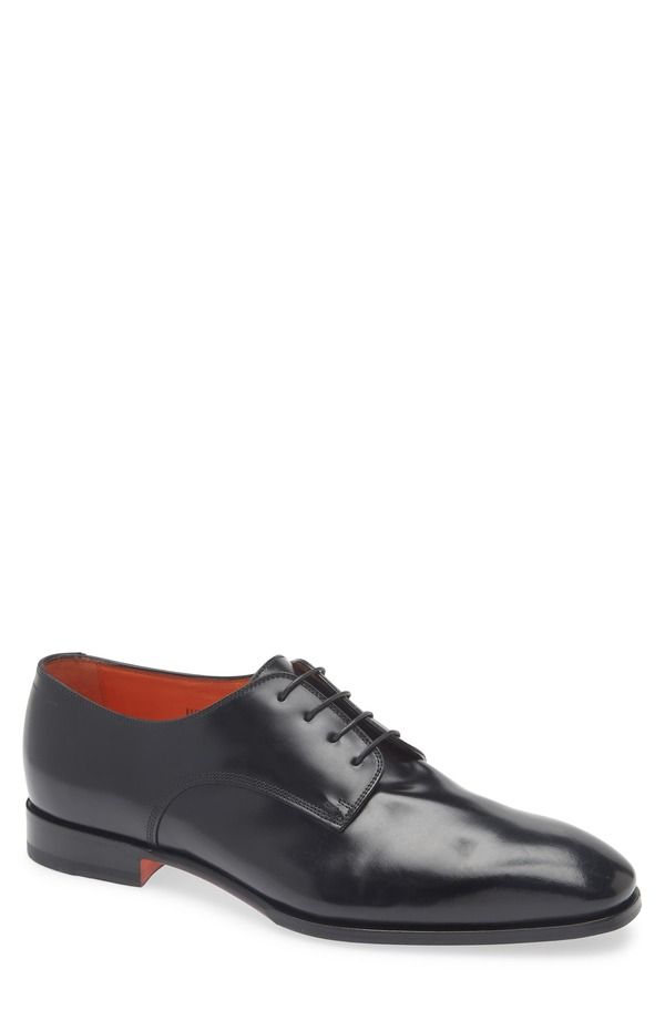 サントーニ メンズ シューズ ダービー Santoni Archer Derby Black Patina ブラック