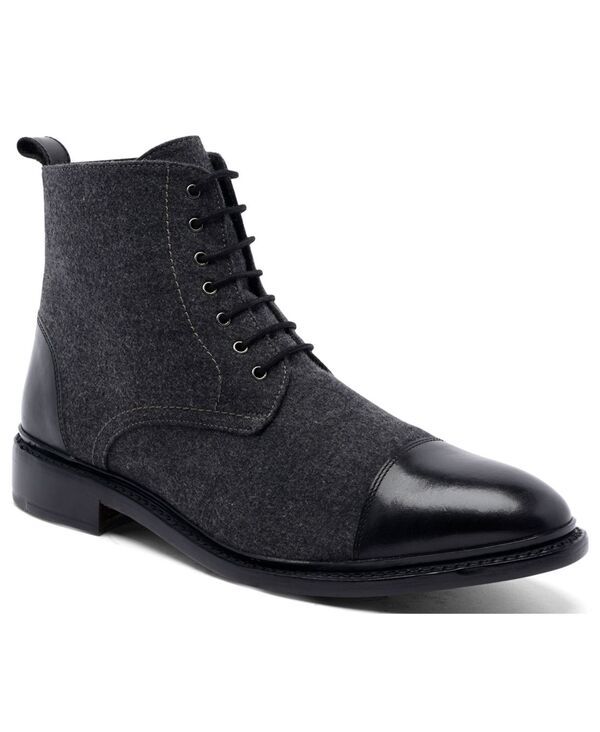 【送料無料】 アンソニー ヴィア メンズ ブーツ・レインブーツ シューズ Mens Monroe LaceUp Goodyear Casual Leather Dress Boots Gray