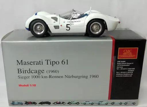 【中古】ミニカー 1/18 Maserati Tipo 61 Birdcage 1960 Sieger 1000 km-Rennen Nurburgring 1960 #5(ホワイト×ブルー) [M-047]