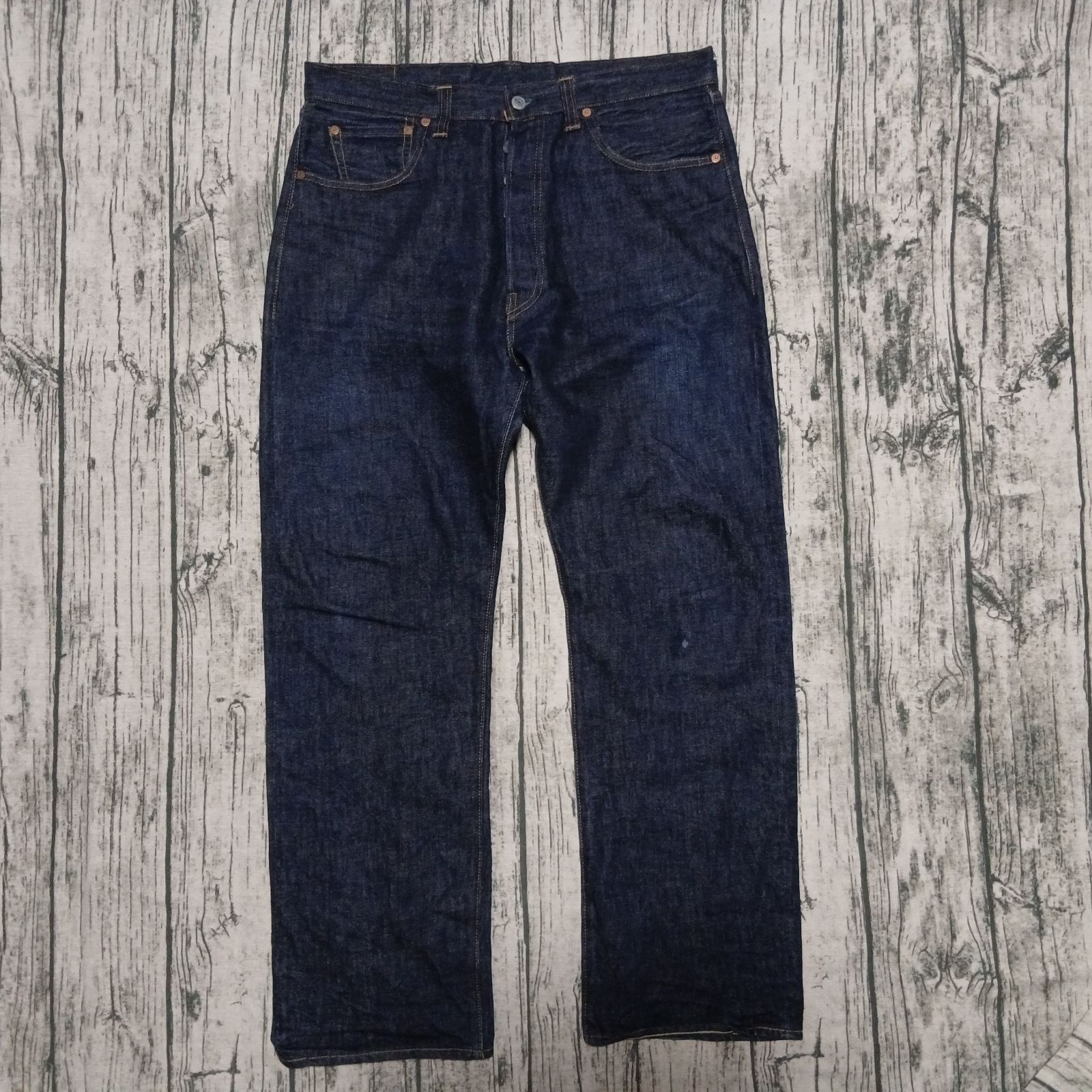 W38】 バレンシア製 LEVI'S 501XX 1947 レザーパッチ 濃紺 555 47501