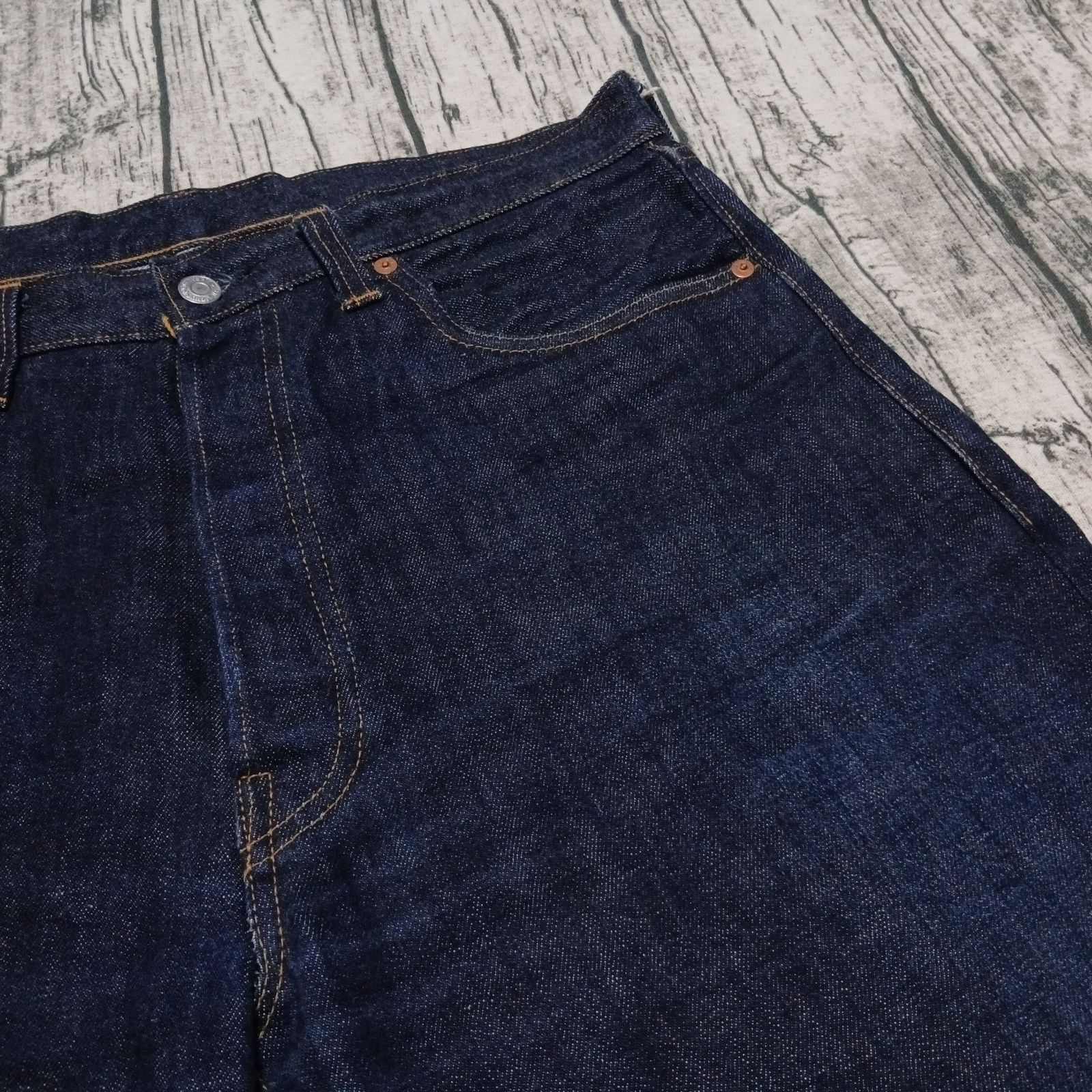 W38】 バレンシア製 LEVI'S 501XX 1947 レザーパッチ 濃紺 555 47501