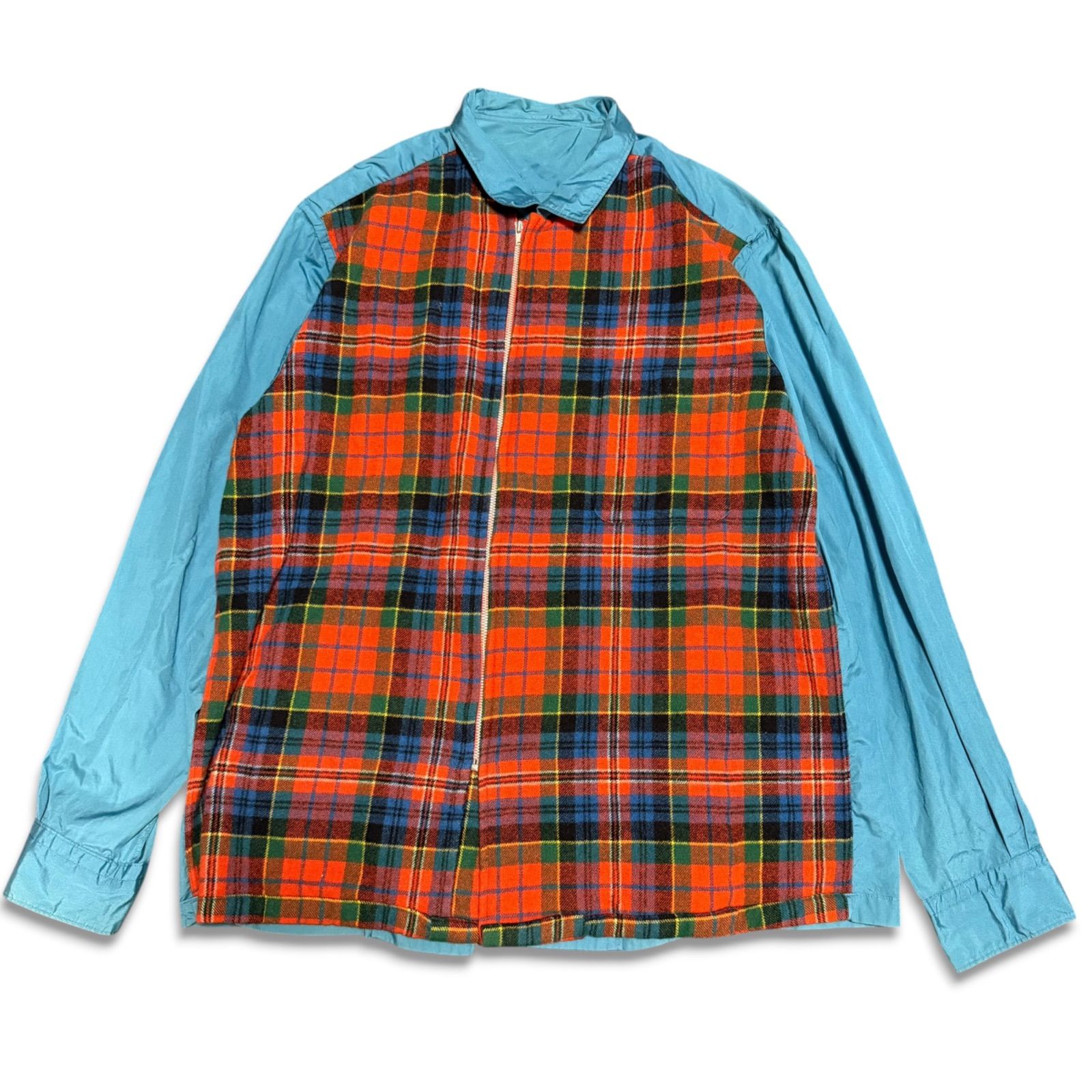 COMME des GARCONS HOMME コムデギャルソンオム AD2001 02SS 長袖シャツ　田中オム　チェック　ジップアップ
