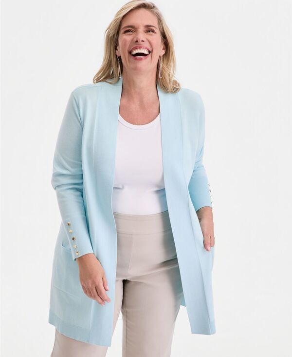 ジェイエムコレクション レディース アウター ニット・セーター カーディガン JM Collection Womens ButtonSleeve Flyaway Cardigan Created fo