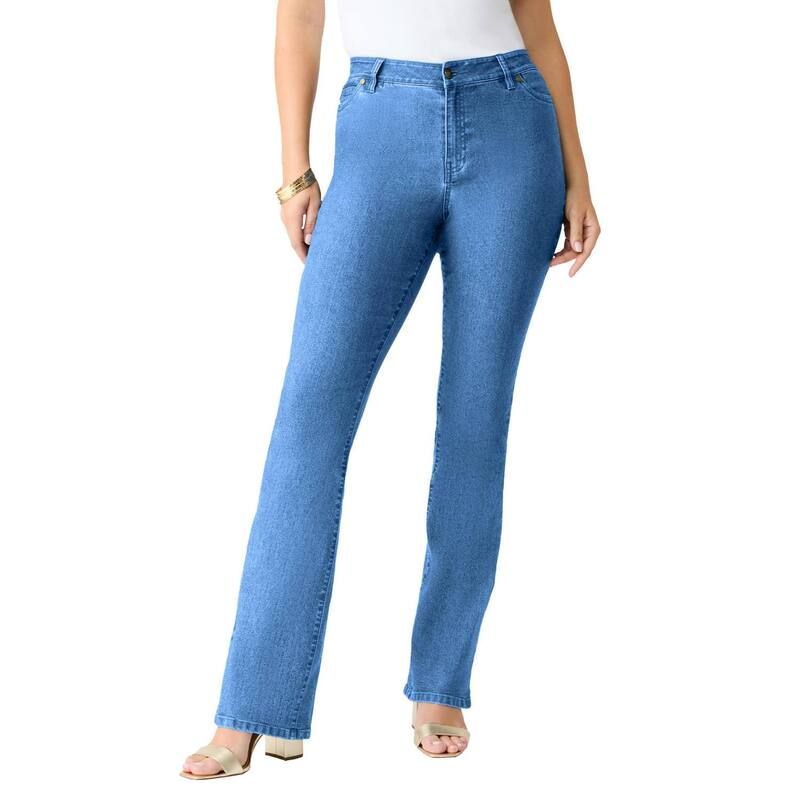 ロアマンズ レディース ボトムス デニムパンツ ブーツカット プラスサイズ プチ ブーツ Roamans Womens Plusize Petite Iconic Bootcut Jean Light