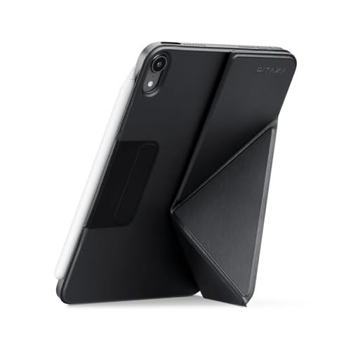 PITAKA iPad mini7 ケース(A17 Pro, 2024, 第7世代) iPad mini6 ケース (2021, 第6世代) 8.3インチ 横置＆縦置 タブレットスタンド 磁気吸着 超スリム 軽量 極薄 衝撃保護 折りたたみ 角度調整可能 Ju