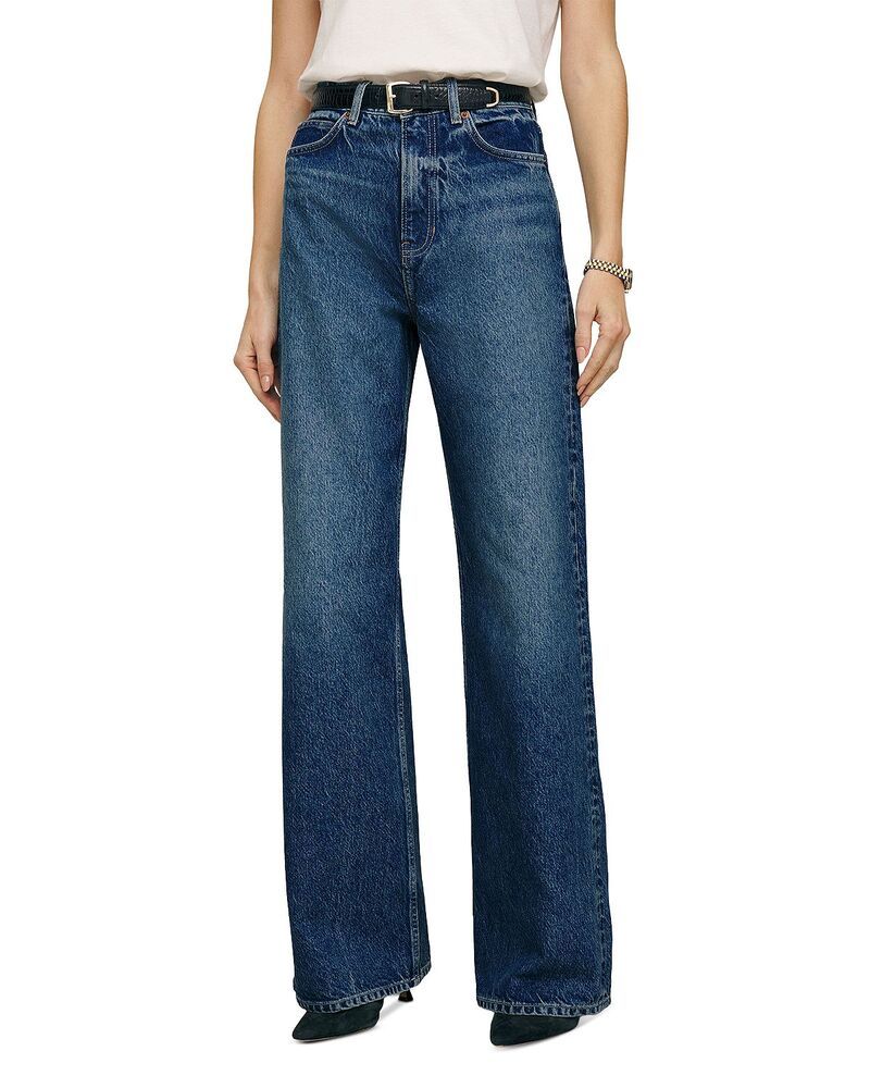 リフォーメーション レディース ボトムス デニムパンツ ワイドレッグ ジーンズ Reformation Cary High Rise Slouchy Wide Leg Jeans in Lanier