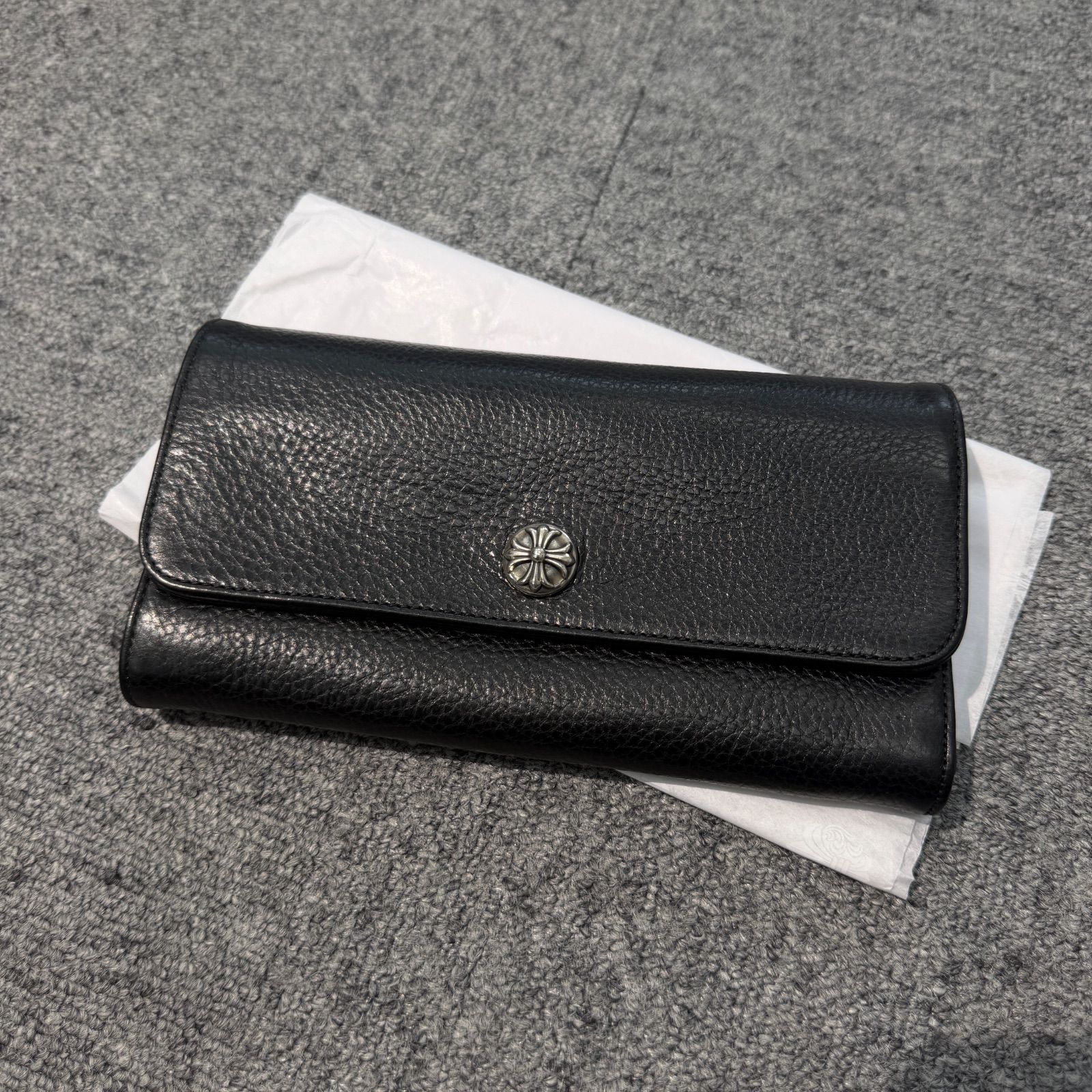 Chrome Hearts クロスボタン ダガー ロングウォレット Chrome Hearts クロスボタン レザー 長財布正規品