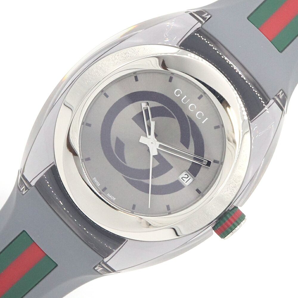グッチ メンズウォッチ シンク 137.1 グレー 中古