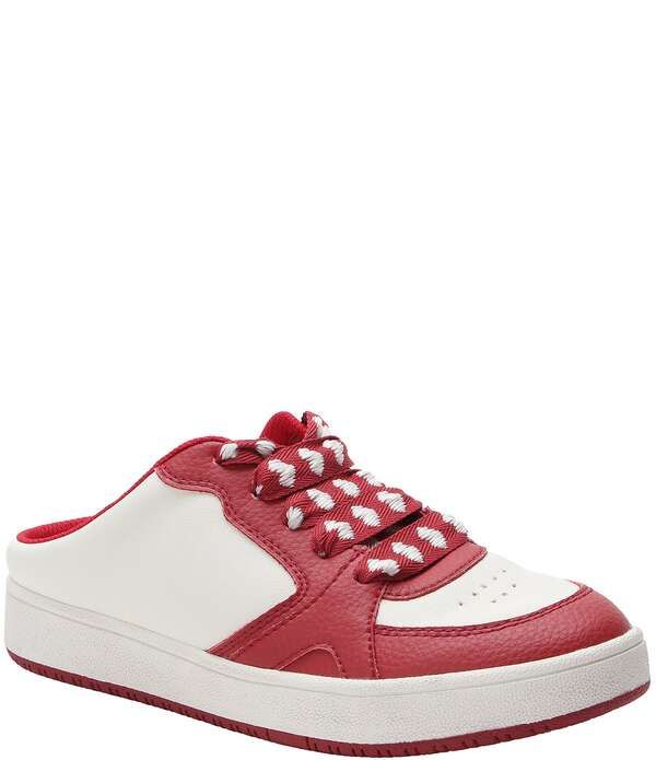 アレグリア レディース シューズ スニーカー レザー Alegria Celeste Leather Slip On Court Sneaker Mules Ruby ルビー