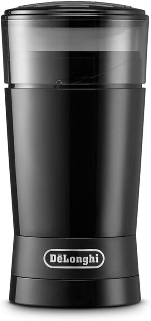 DeLonghi(デロンギ) De'Longhiコーヒーグラインダー KG200JN カッター式 コーヒー豆90g分 簡単操作 粗挽き~中細挽き 着脱式ホッパー 安全設計 電源コードホルダー [ブラック] ファミリー登録で3年保証★ 1a837126