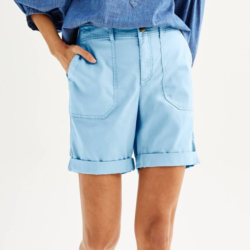ソノマ レディース ボトムス ハーフパンツ・ショーツ プチ ショートパンツ Petite Sonoma Goods For Life Utility Bermuda Shortsoft Blue ブル