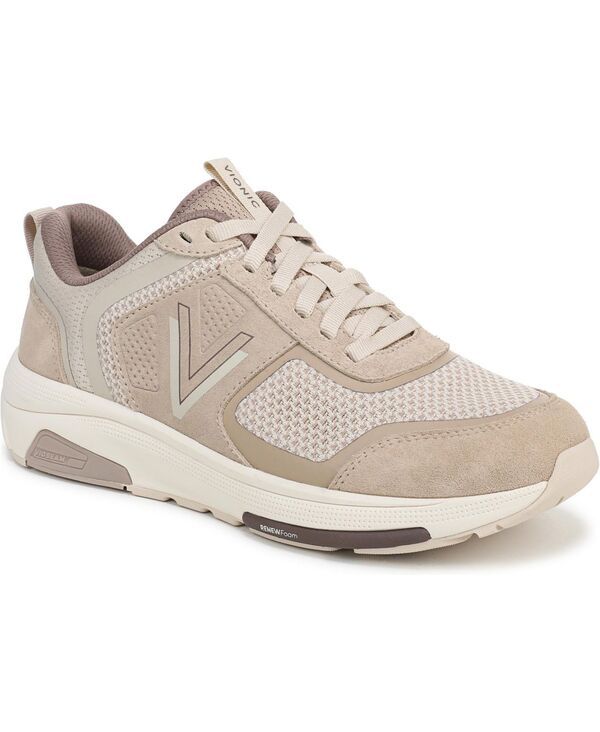 バイオニック メンズ シューズ スニーカー ニット Vionic Mens Walk Strider Knit Walking Shoes Lucid beige leather and knit ベ
