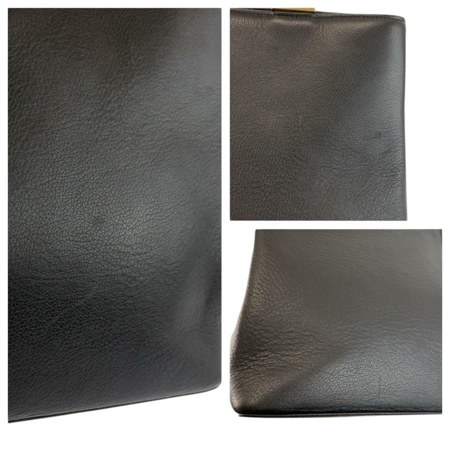 美品 BURBERRY バーバリー 中チェック柄 ブラック 黒 ゴールド金具